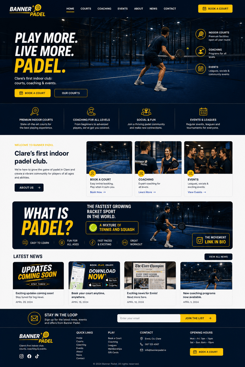 Banner Padel website by Morey Digital
