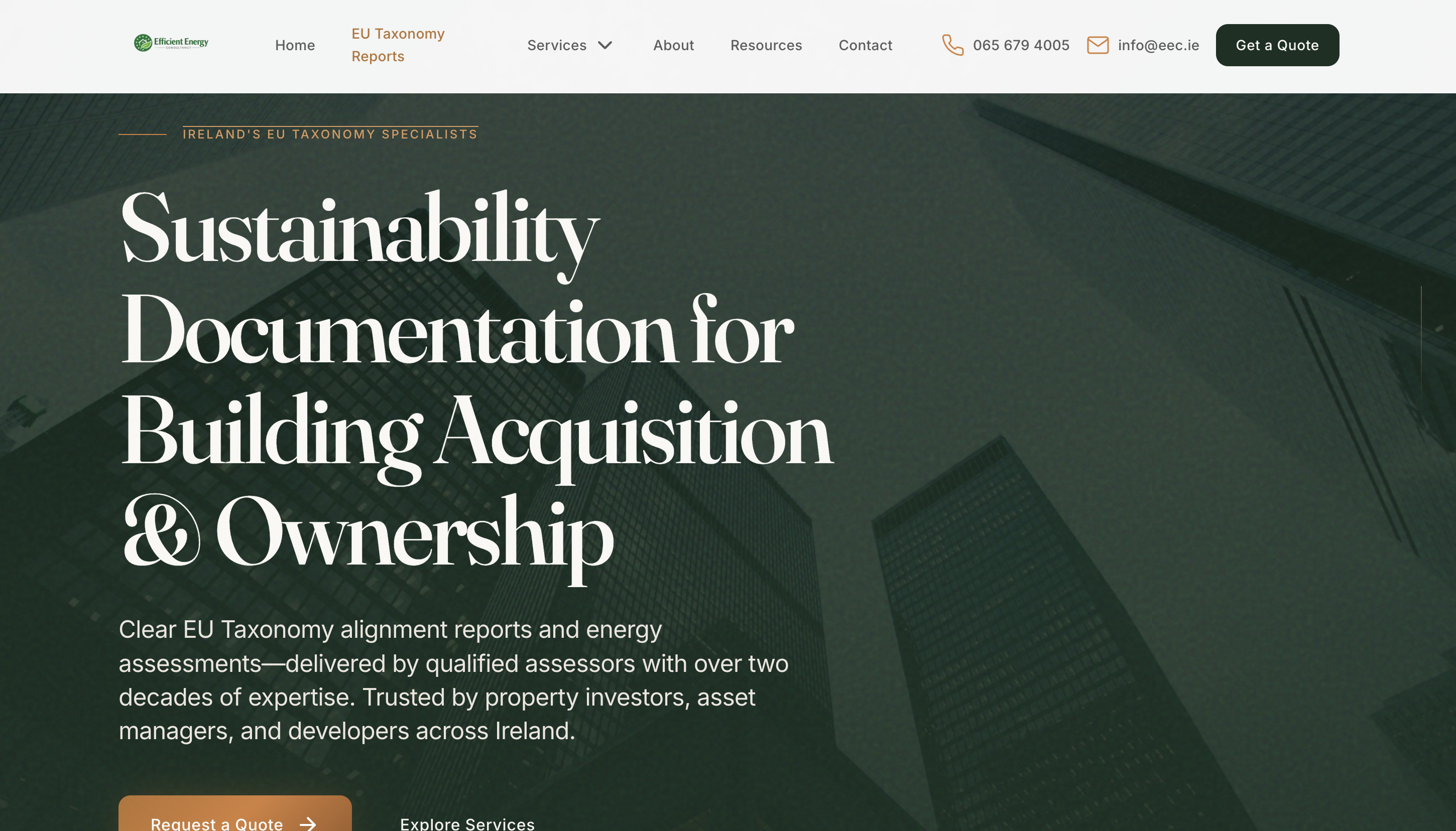 Energy Efficient Consultancy website by Morey Digital