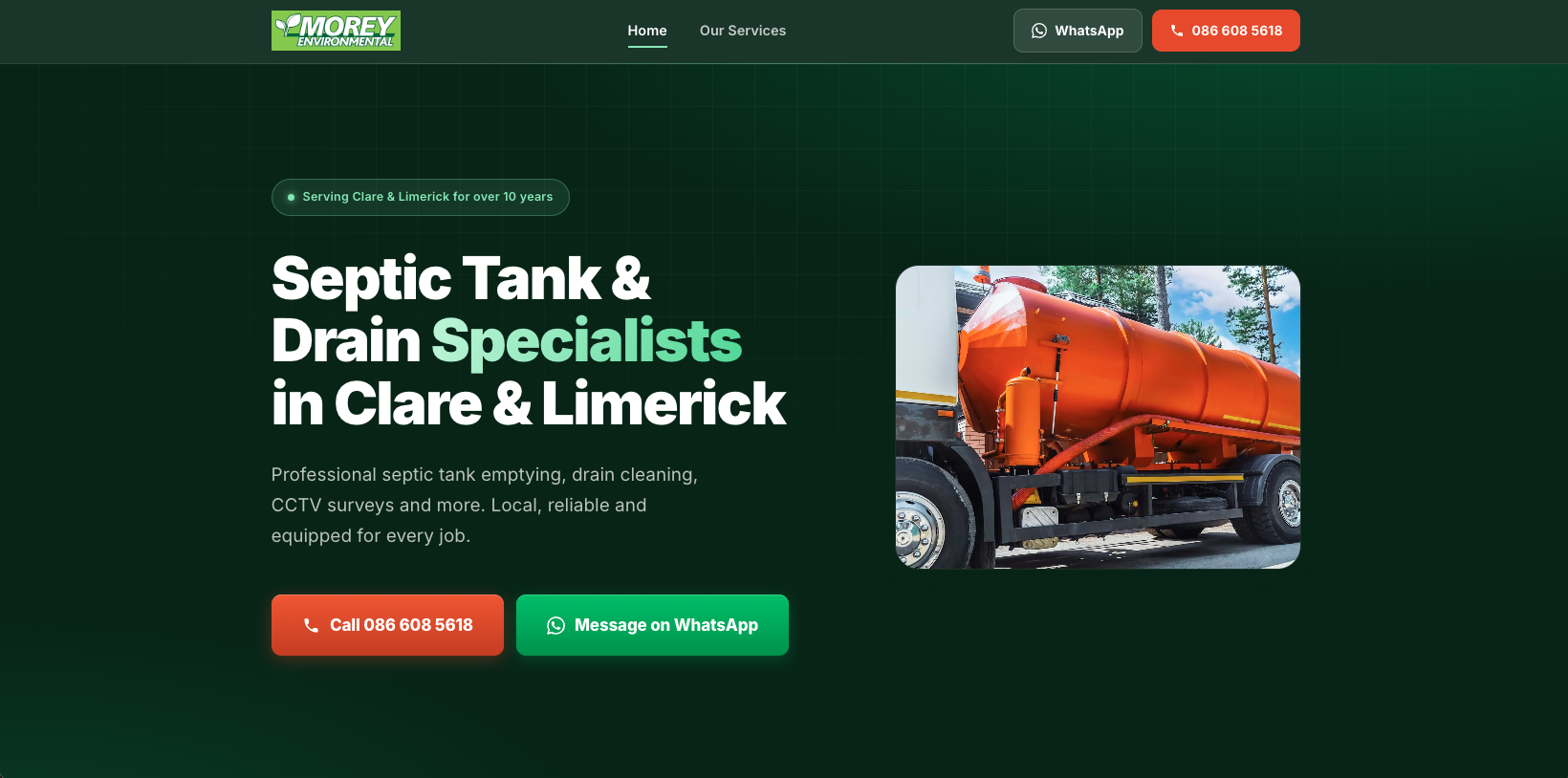 Morey Environmental Services website by Morey Digital