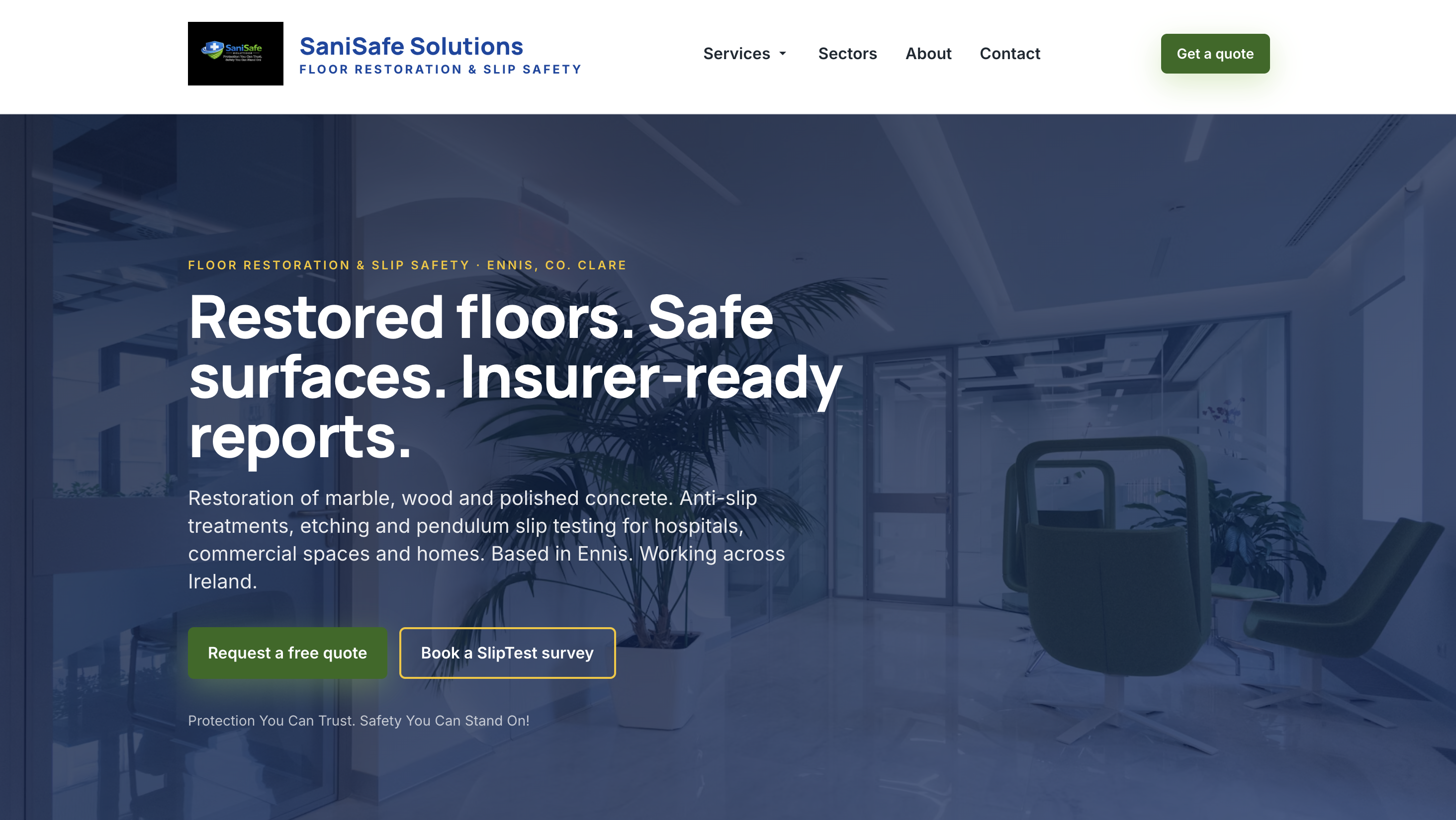 Sanisafe website by Morey Digital